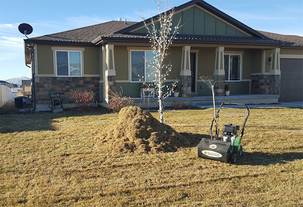 Example of a power rake job in Utah.